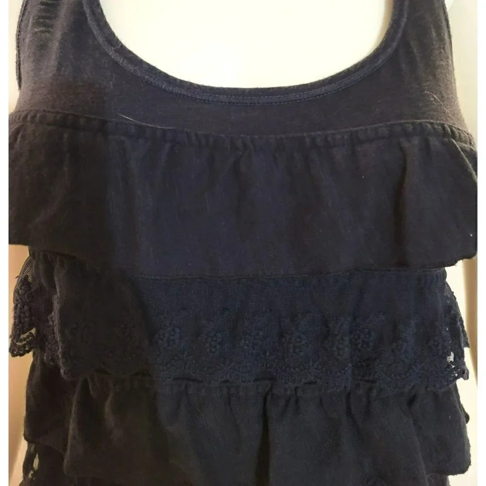Abercrombie & Fitch Kids Tiered Lace Ruffle Racerback Tank - Size XL
